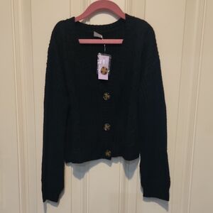 NWT Classic Black Kids Cardigan